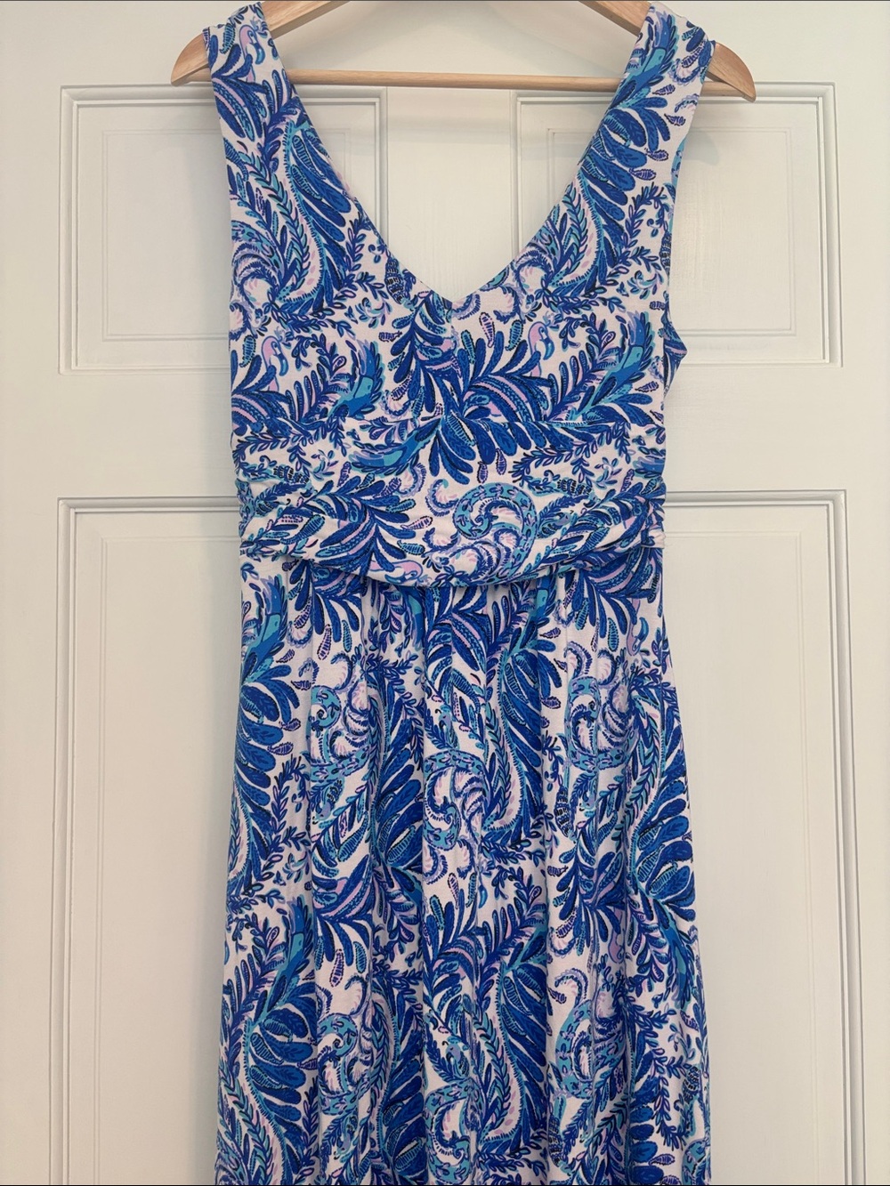 Lilly Pulitzer Blue Paisley V-Neck Maxi Dress